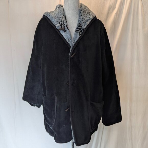 NORDIC LIGHTS Womens Reversible Fleece Jacket Aztec Winter Mountain MEDIUM - Picture 7 of 11